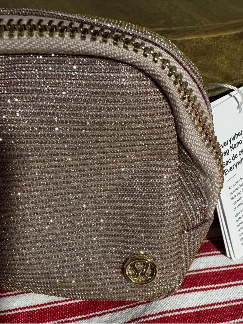 Lululemon Zipper Pouch water bottle Sparkle Rose / Gold Women's Pink NWT